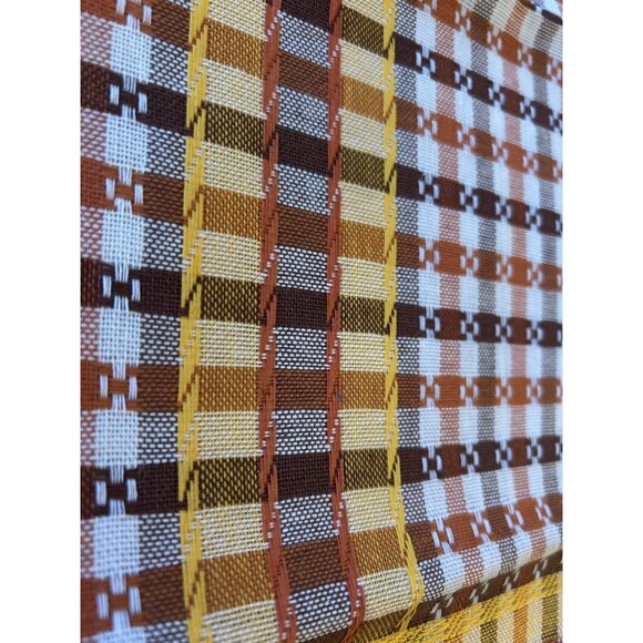 Kitchen Dish Towel Set 2 NOS Textured Woven Cotton Brown Rust Stripe Germany Vtg - Picture 4 of 8